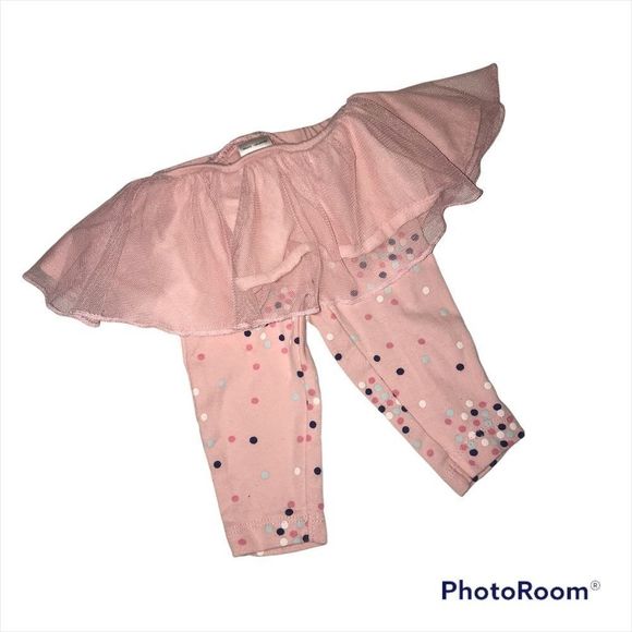 CARTER’S pink multi color polka dot tutu leggings ballerina pink 3 months - Picture 3 of 5